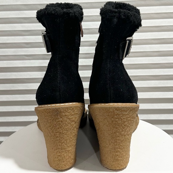 🌸FRANCO SARTO🌸 Ulayna Black Suede Ankle Wedge Boot Size:8.5 - Picture 8 of 16